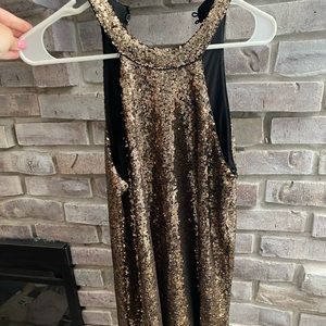Gold sequin Halter dress